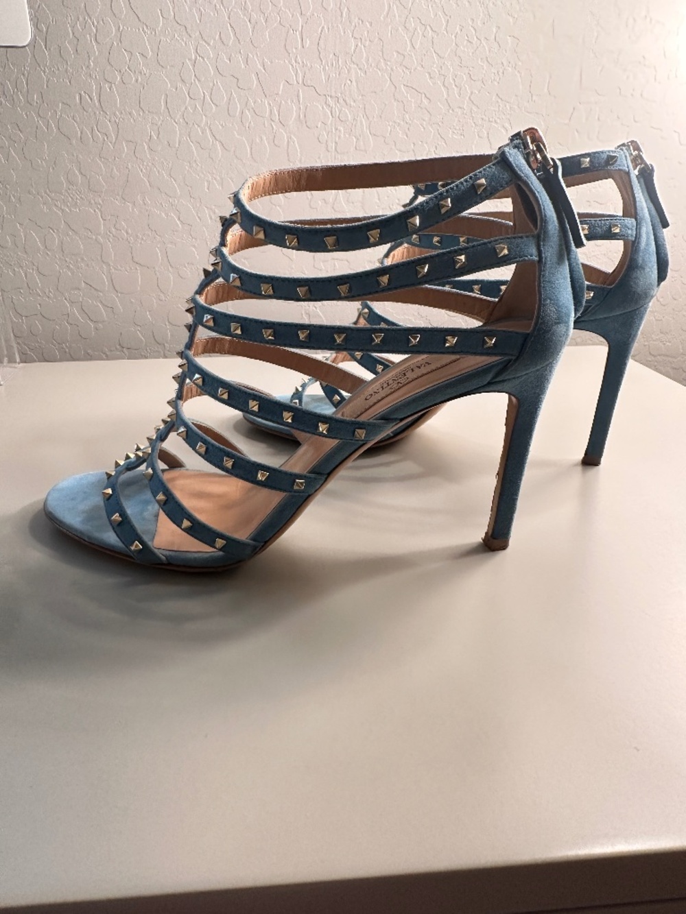 Valentino Rockstud Turquoise High-Heeled Sandals